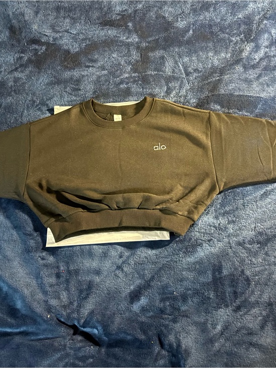 ALO Yoga Sweaters - ALO Yoga Women’s Black Cropped Crewneck Sweatshirt